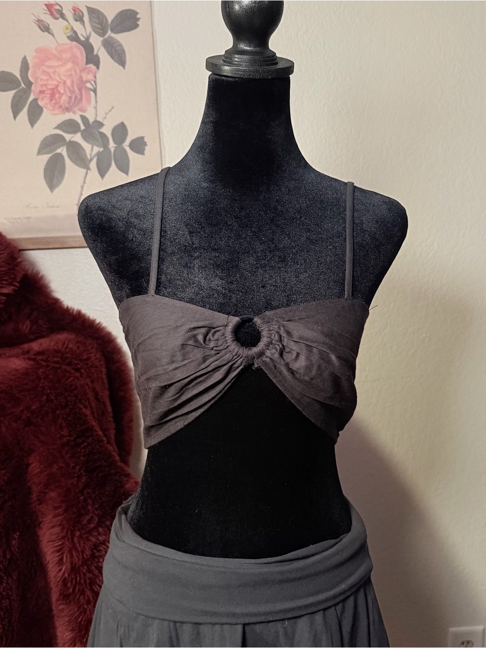 New Black Ring Front Bralette